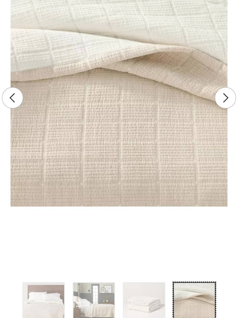 King Textured Grid Coverlet Quilt -  Neutral Beige By Hearth And Hand Magnolia